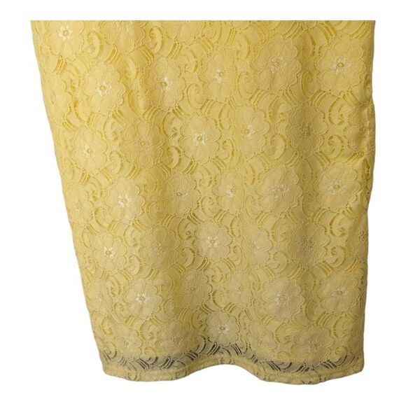 Banana Republic dress yellow lace applique sleeveless short Easter spring 2 - Picture 8 of 11